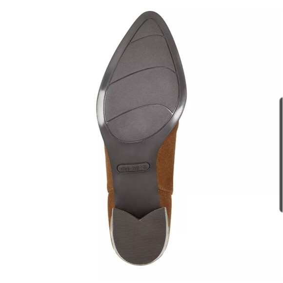 Nine West Taye Women's Brown 10W Faux Suede Chelsea Pull On Ankle Boots  NWT - Picture 2 of 8